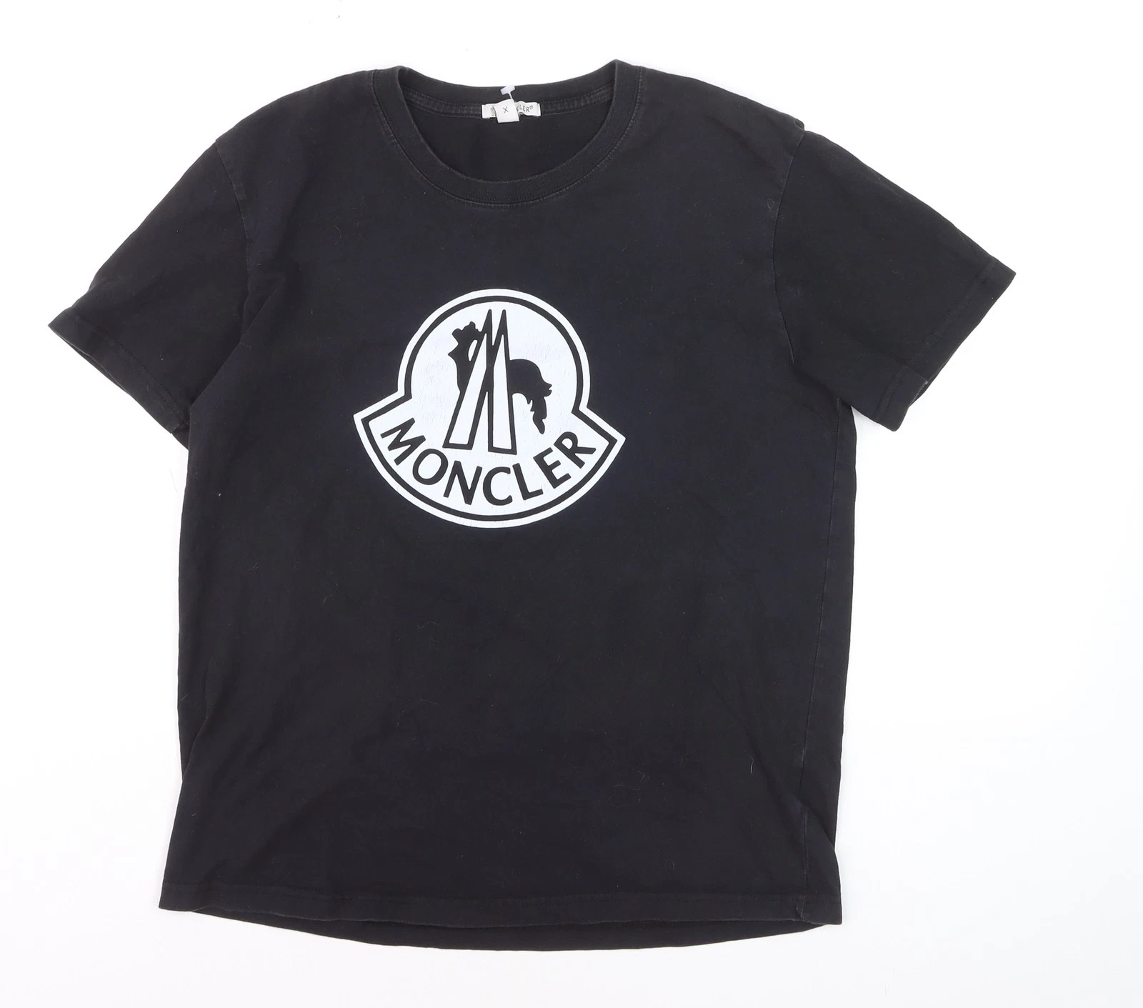 Moncler Men’s Black XL Logo Cotton Crew Neck Short Sleeve T-Shirt