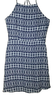 DIVIDED Women Spaghetti Straps Dress SIZE 8  White Blue White Viscose
