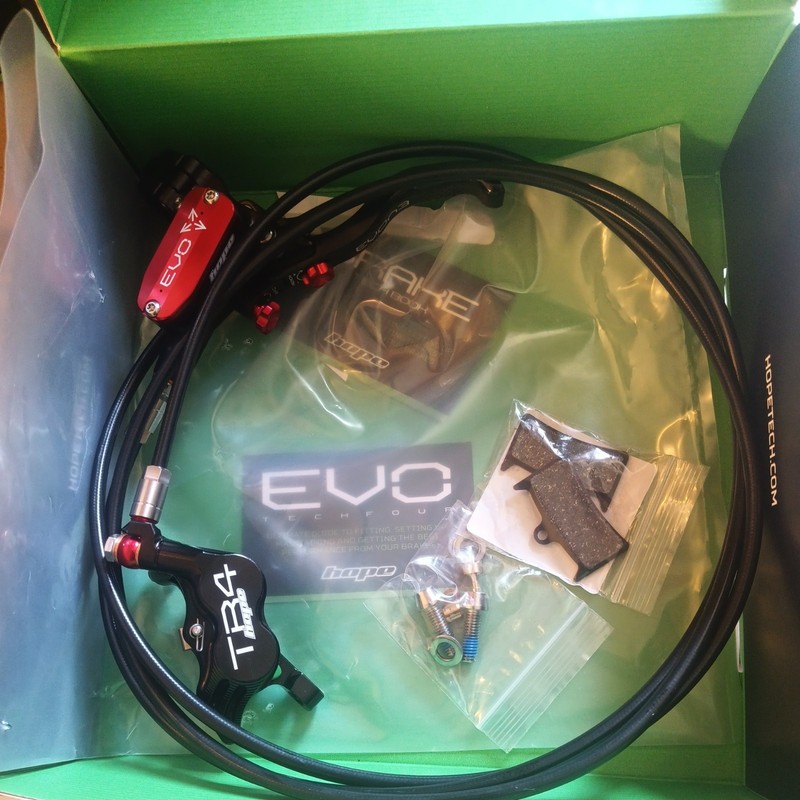 Hope Tech 4 EVO TR4 Complete Disc Brake No Rotor Black Hose - All Colours