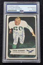 1954 CHUCK BEDNARIK Signed Bowman Card-HALL OF FAME-PHILADELPHIA EAGLES-PSA