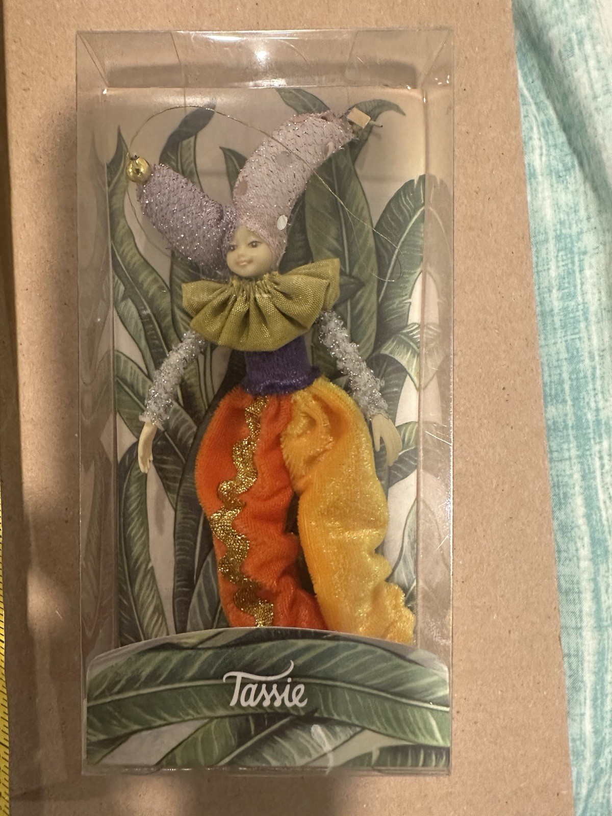 Tassie 4&rdquo; Fairy Doll. Handmade In Thailand. #JT003 Orange/Yellow jester