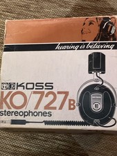 Koss KO/727B Vintage Stereo Headphones With Original Box Manuals