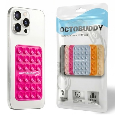 OCTOBUDDY - Silikon Saug Handy Hülle Klebehalterung - Klein, Shock Pink 