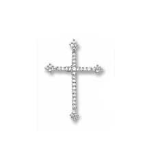 Image of Sterling Silver Gemstone Fancy Cross Pendant 35 x 25mm 925 Hallmark