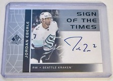2022-23 SP Authentic -Retro Sign of the Times Jordan Eberle - Seattle Kraken