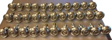 Lot Of 33 Silver tone Drawer Nickel Brushed Door Pulls 1 1/4 Diameter 1 Screws