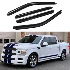 In-Channel Window Visors Rain Guards Fit 2017-2022 Ford F250 F350 Super Crew Ca*
