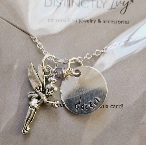 Distinctly Ivy Silver Jewelery Tinkerbell Charm Necklace Smile Chain - Picture 2 of 5