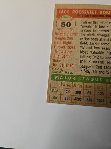 1955 Topps Jackie Robinson #50 - 第 18/18 張圖片