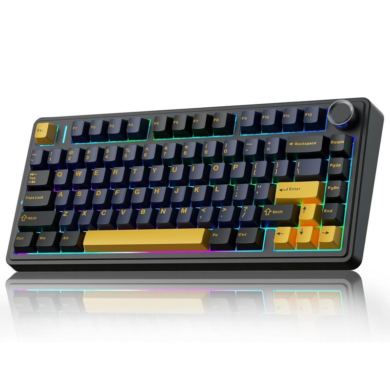 Aula F75 Wireless Mechanical Keyboard, Thunder Black, Reaper Switch, 80 Key 75%