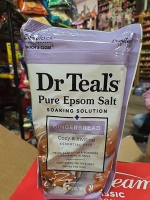 Dr Teals pure epsom salt Limited edition Gingerbread soaking solution relaxing 