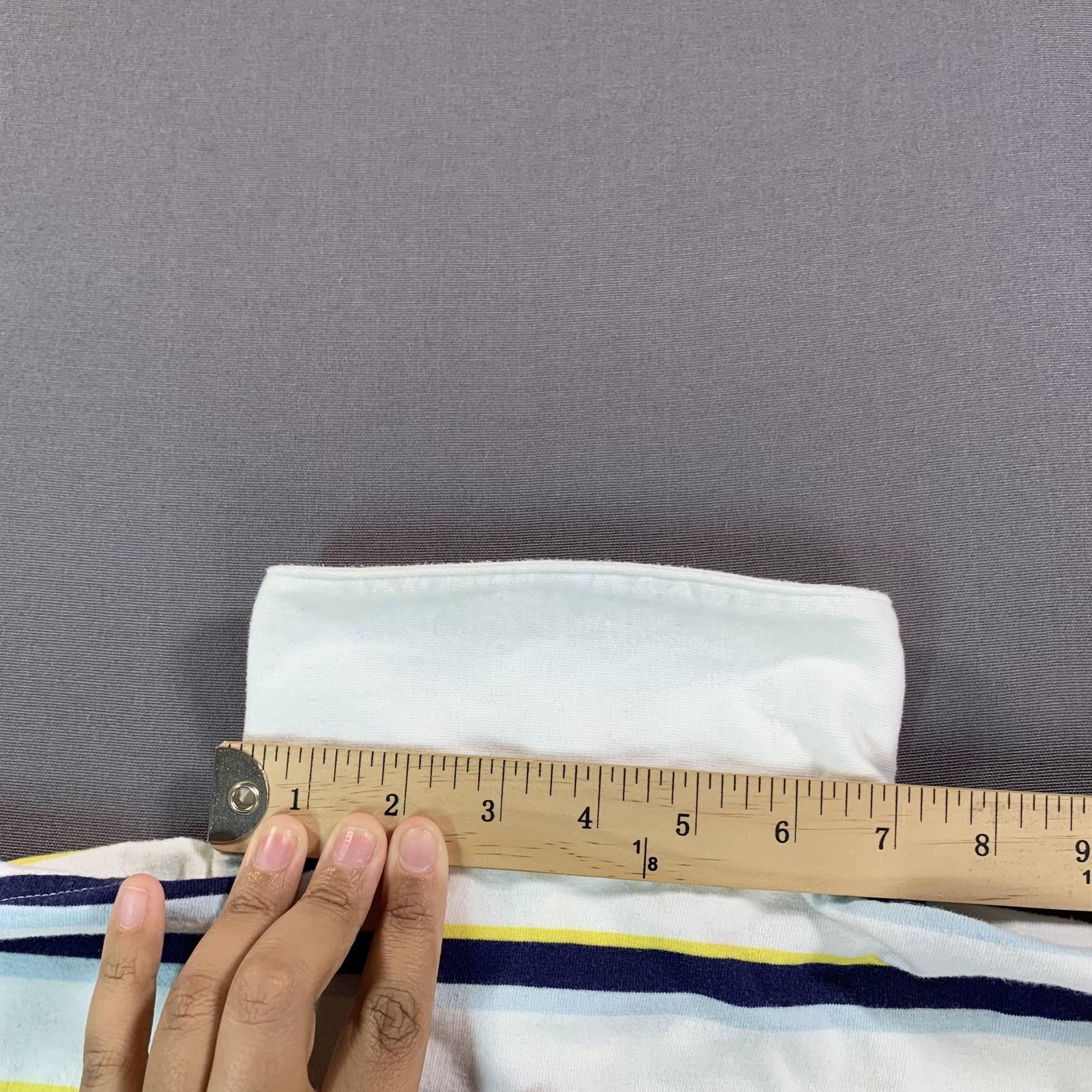 Brooks Brothers 346 Polo Shirt Mens Medium White Navy Yellow Stripe Cotton Logo thumbnail 15