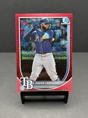 2025 Junior Caminero Bowman Chrome #13 Mojo Red Refractor Parallel #’d /5 Rays