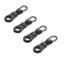 4 PCS Black Zipper Pull Replacement For Small Holes Detachable Slider
