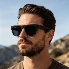 Square Oversized UV400 PC Sunglasses for Men Stylish Travel Driving Wear