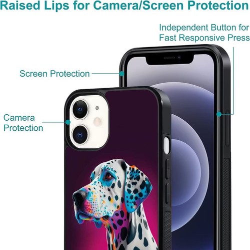 For iPhone SE XS XR Max 5 6 7 8 Plus Shockproof Cover Adorable Spotted Dalmatian - Picture 19 of 25
