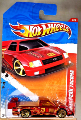 2011 Hot Wheels #201 Thrill Racers-Volcano 3/6 PIKES PEAK TACOMA Red w/Lace Sp