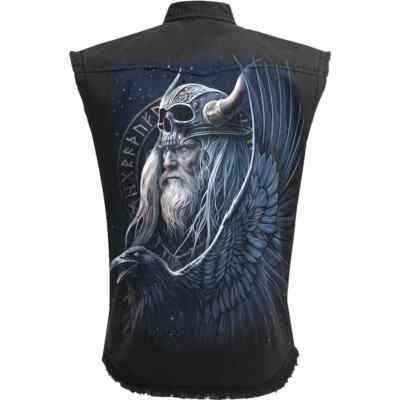 Spiral ODIN'S WARRIOR ÄRMELLOSES Shirt Totenkopf Wikinger Engel Krieger Rock Bike Herren