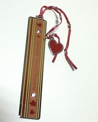 Sacchi Metal Bookmark Do All Things With Love Metal Scratches See Pictures *  