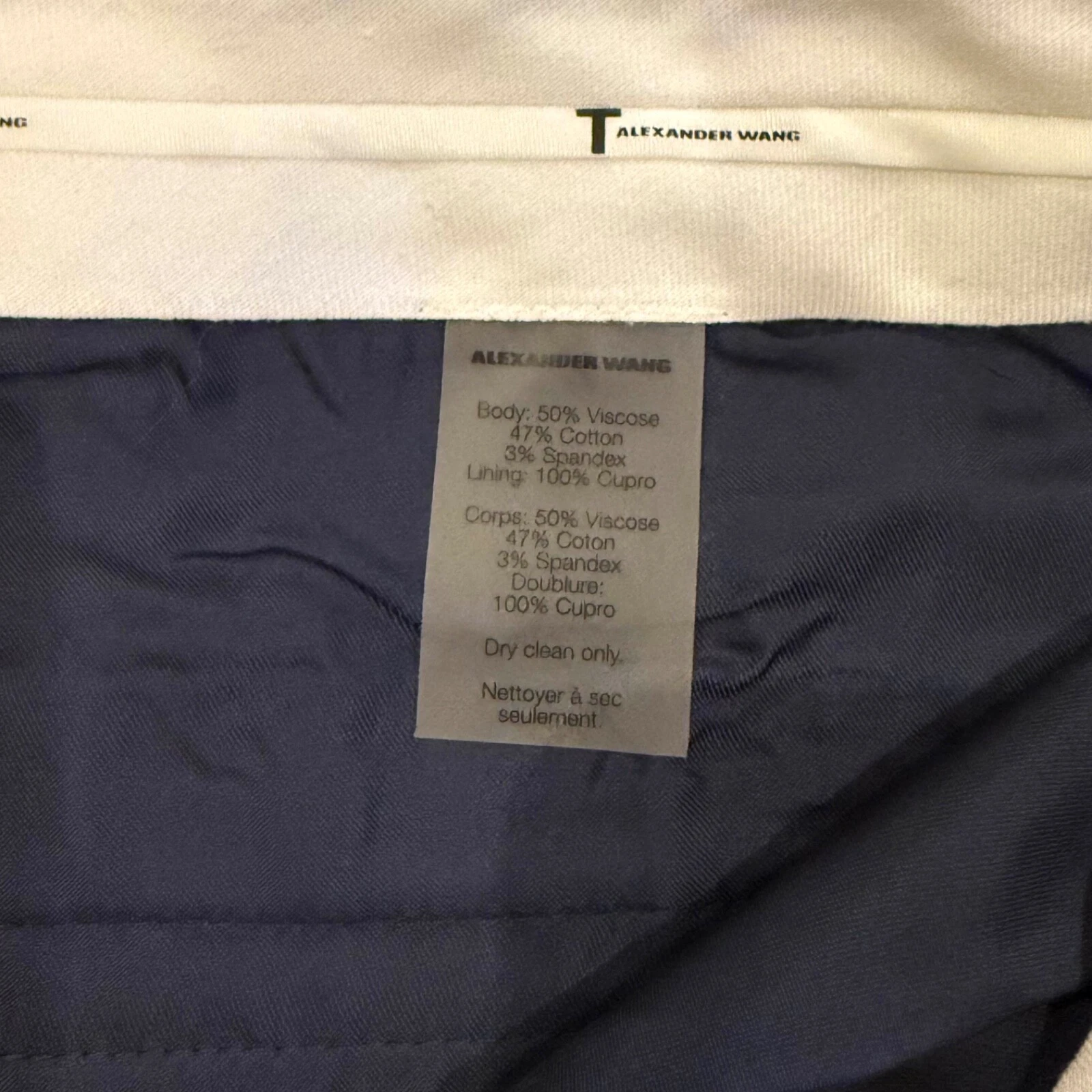 T Alexander Wang Slacks pantaloni eleganti skinny blu elettrico donna taglia media