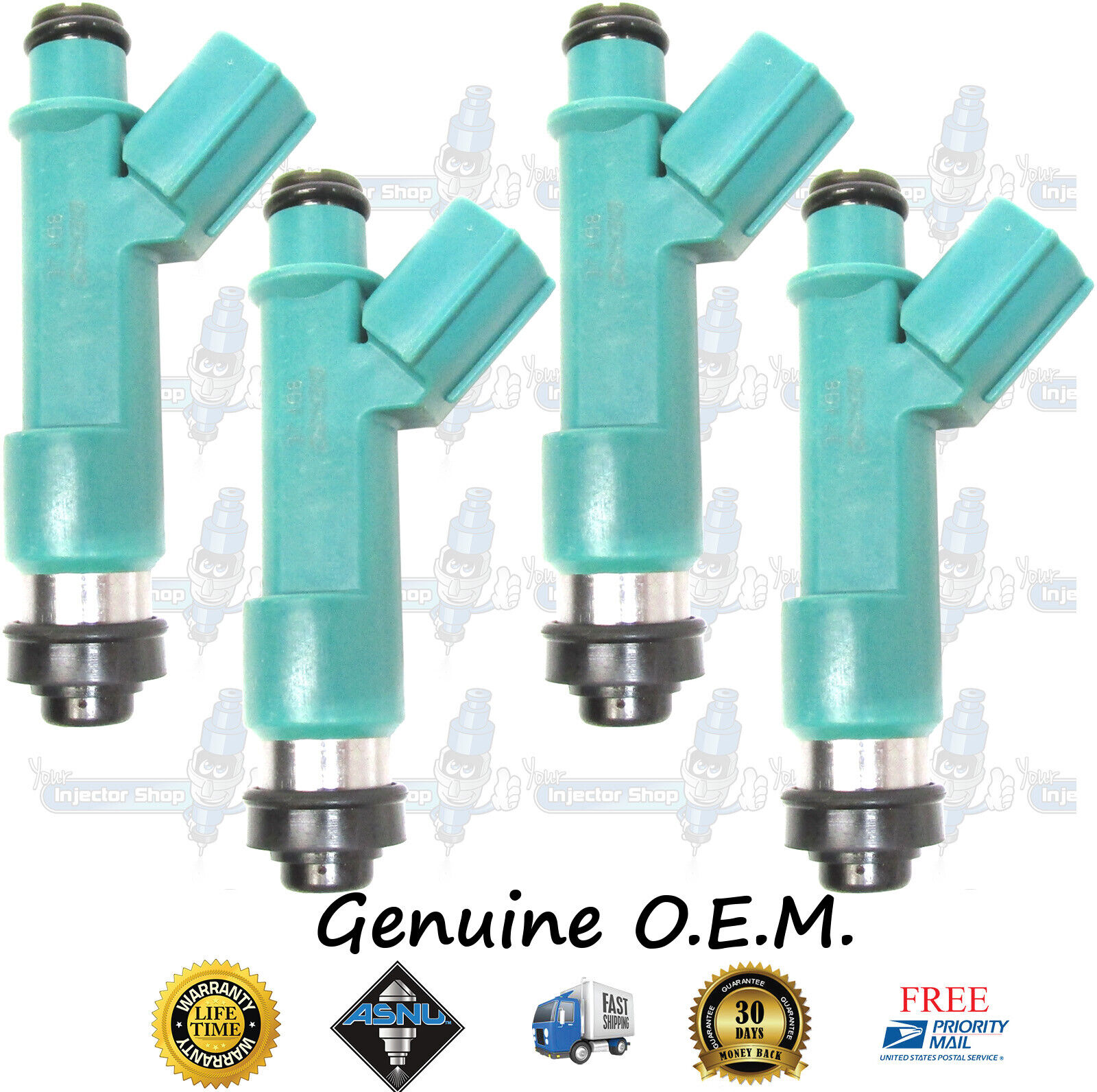 12 Hole Genuine Original Toyota New Orleans Mall 2. Fuel 4x Manufacturer regenerated product 23250-28080 Injectors