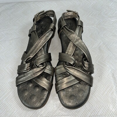 Elites By Walking Cradles Womens Bronze Metallic Strappy Sandals 9 Narrow Comfor