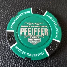 HD PFEIFFER ~ GERMANY (Green/Black) International Harley Poker Chip