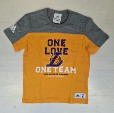 C5/5 ADIDAS BASKET LOS ANGELES LAKERS T-SHIRT MAGLIA MAGIETTA  BAMBINO B03391
