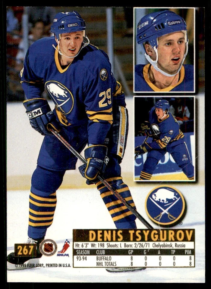 1994-95 Ultra Denis Tsygurov RC Buffalo Sabres #267 - Image 2 of 2