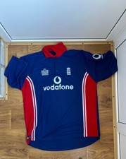 Admiral Vodafone England 2000 Men's Cricket Shirt Blue  Red XXL BLOCK CORE