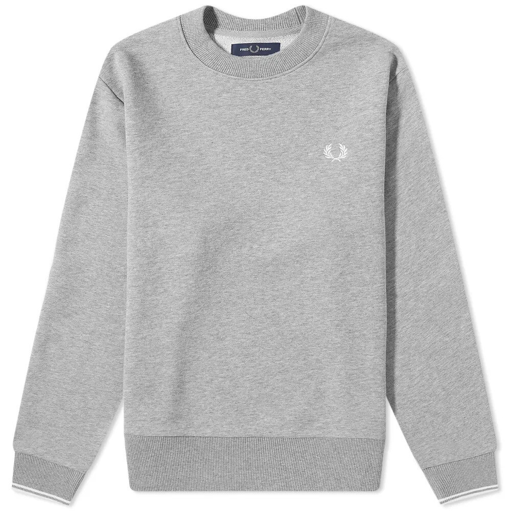 FRED PERRY☆ Crew Neck Sweatshirt STEEL MARL Fred Perry Crew Neck Sweatshirt Steel Marl | eBay