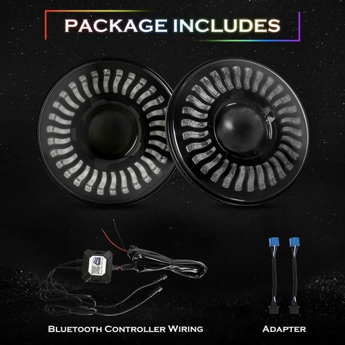 7" 3D RGB Halo LED Headlight Chasing Demon for Jeep Wrangler JK TJ LJ 97-2020 - Bild 3 von 12