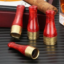 Galiner Golden Pure Copper Cigar Holder Mouthpiece Nozzle 4 Sizes With Gift Box