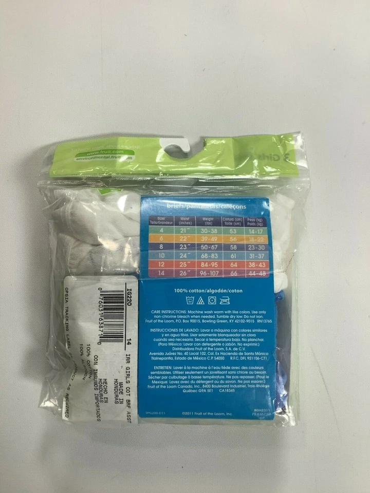 Girls Fruit Of The Loom Blue White Briefs Size 14 / 3 pack NEW! - Image 2 of 3