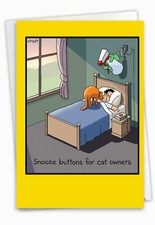 1 Funny Birthday Card with Envelope - Snooze ...