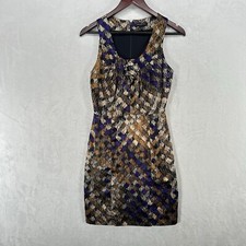 Banana Republic Dress Women 0 Sheath Sleeveless Satin Abstract Career Office