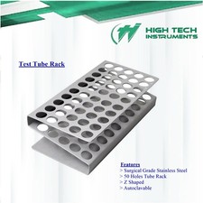 Test Tube Organizer Storage Rack Stand fits 16 -17mm Diameter Tubes 50 Holes