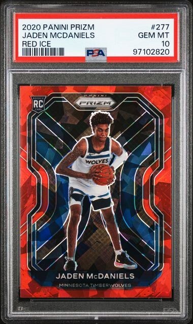 2020 Panini Prizm #277 Jaden McDaniels Red Ice RC PSA 10 Timberwolves Rookie