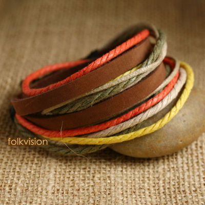 12 PCS Wholesale SURFER HANDMADE MULTI 2 WRAPS LEATHER HEMP BRACELET  LB029