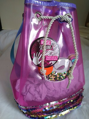 unicorn drawstring sequin backpack