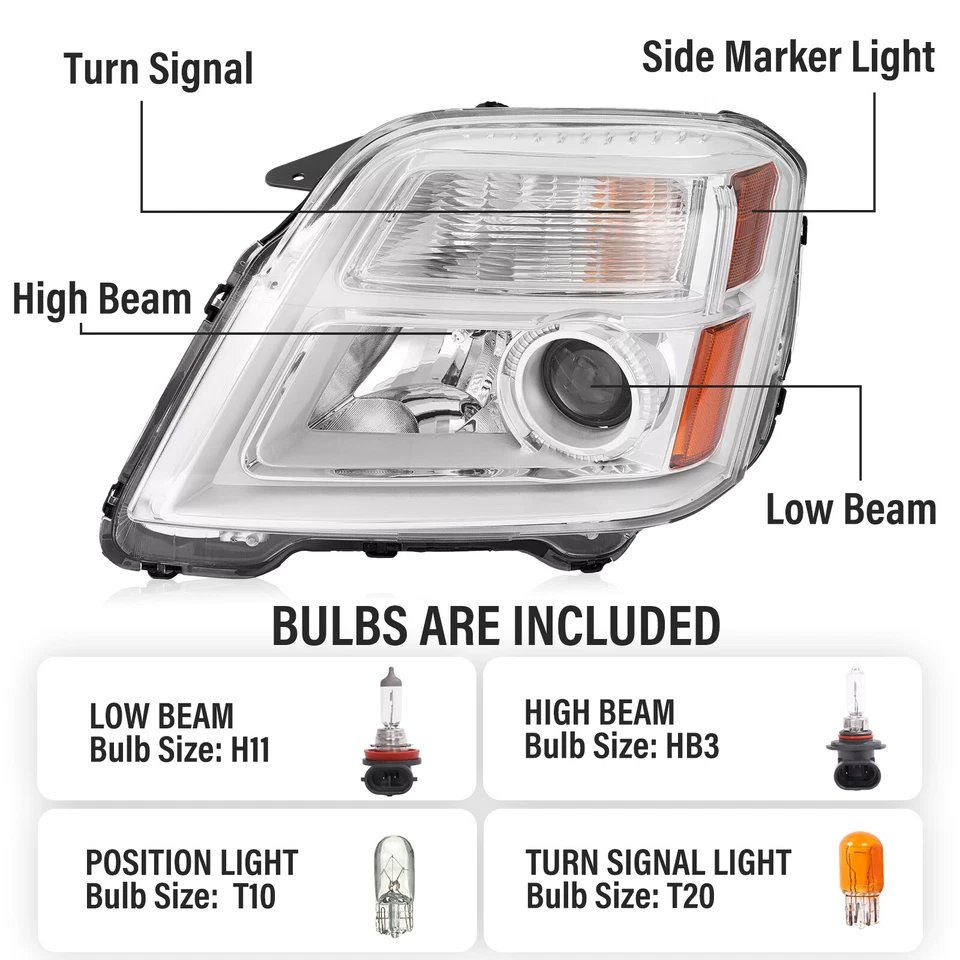 Faro de repuesto lado del conductor para GMC Terrain SL/SLT/SLE 2010-2015 Foto 2 de 4