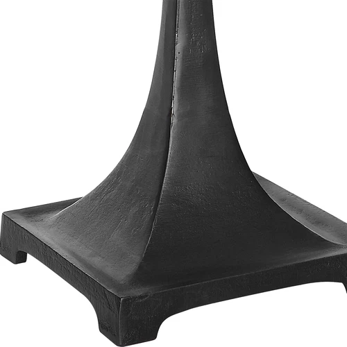 Tapered Rustic Black Iron Column Table Lamp 30 in Minimalist Traditional Lodge - Picture 7 of 8