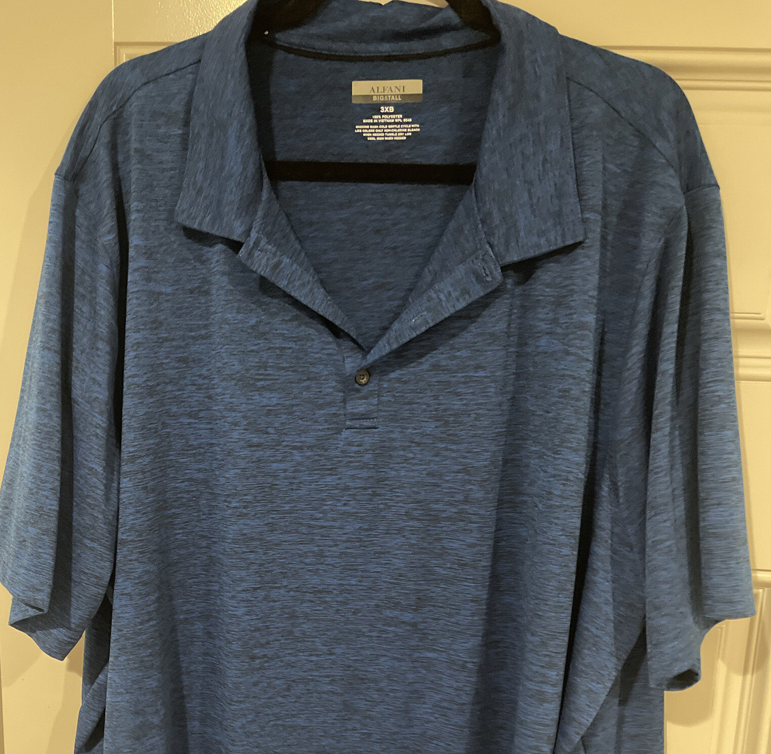 Alfani Men’s Polo Shirt Navy Short Sleeve Size 3XL Big And Tall