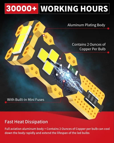 LASFIT LED Reverse Back Up Light Bulb 921 912 W16W T15 906 916 Super White 6000K - Picture 5 of 11