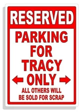 Personalized Parking Sign Wall Decal Metal Sign No Parking Customized for TRACY