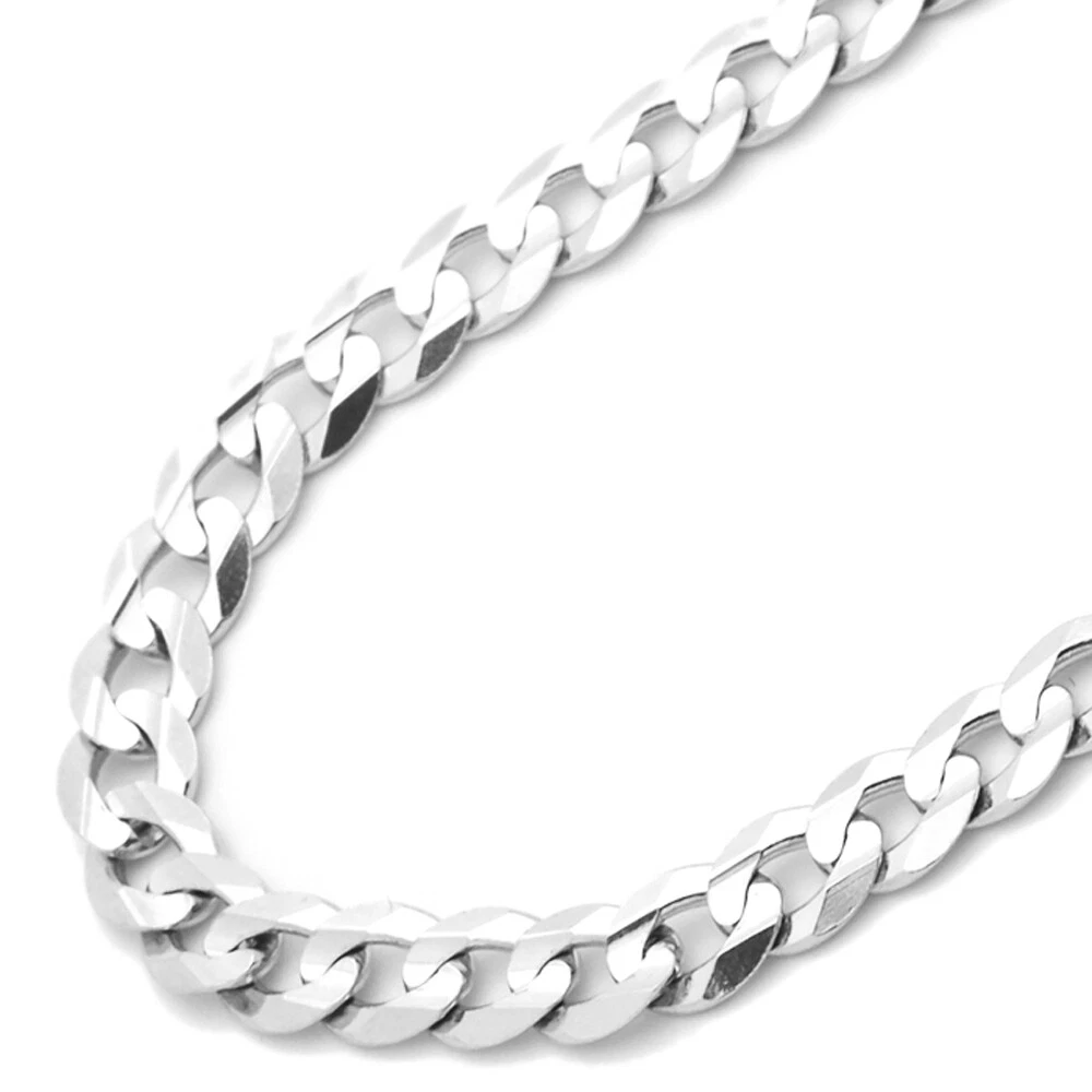 14k white sale gold curb chain