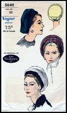 Vogue 5640 John Frederics BERET Hat Cap Fabric Sew Pattern Chemo Cancer Alopecia
