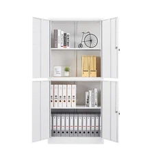 71H Metal Storage Cabinet with Locking Doors File Cabinet for Garage Home Office