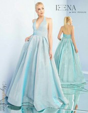 MAC DUGGAL 25939I SHIMMERING ICE HALTER NECK BALLGOWN DRESS sz 0
