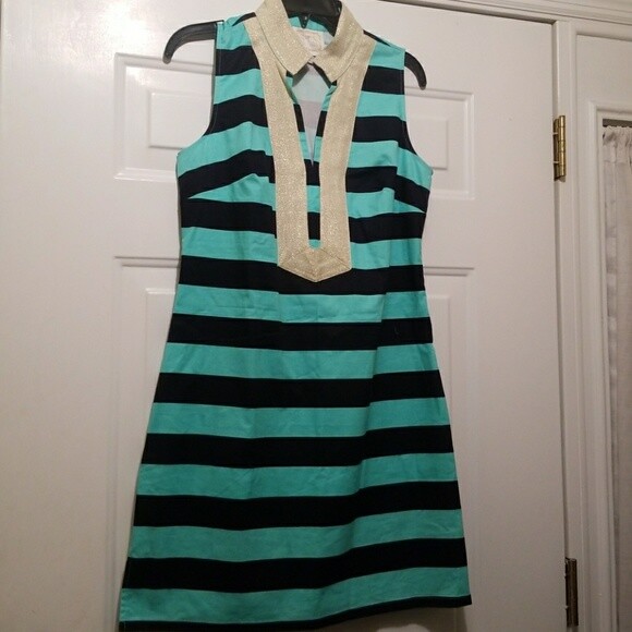 navy blue and mint green dress
